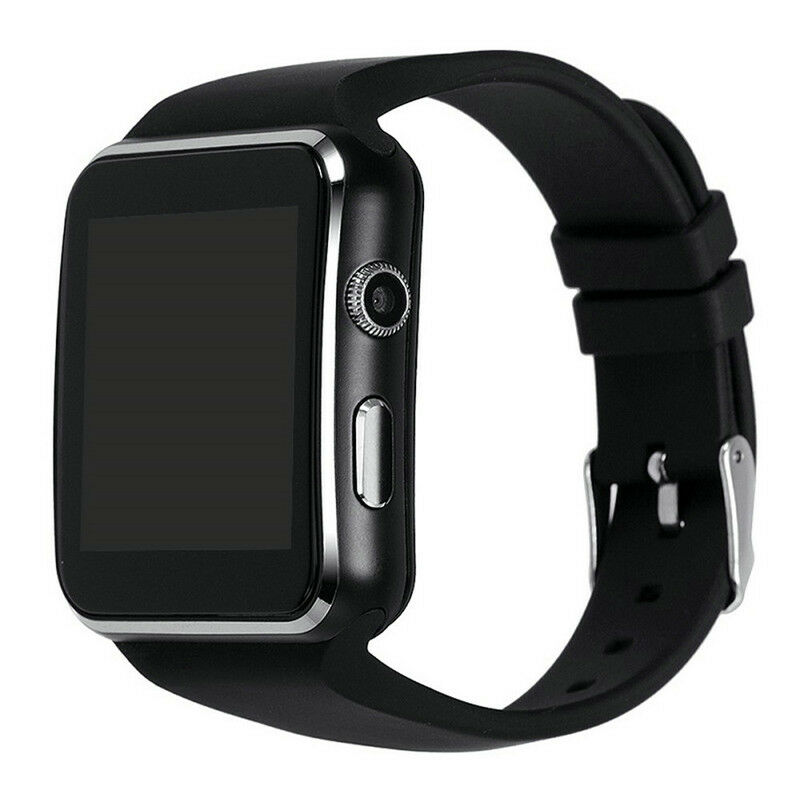 Nyeste  x6 bluetooth smart ur sport passometer smartwatch med kamera support sim tf-kort whatsapp facebook til mobiltelefon: Sort