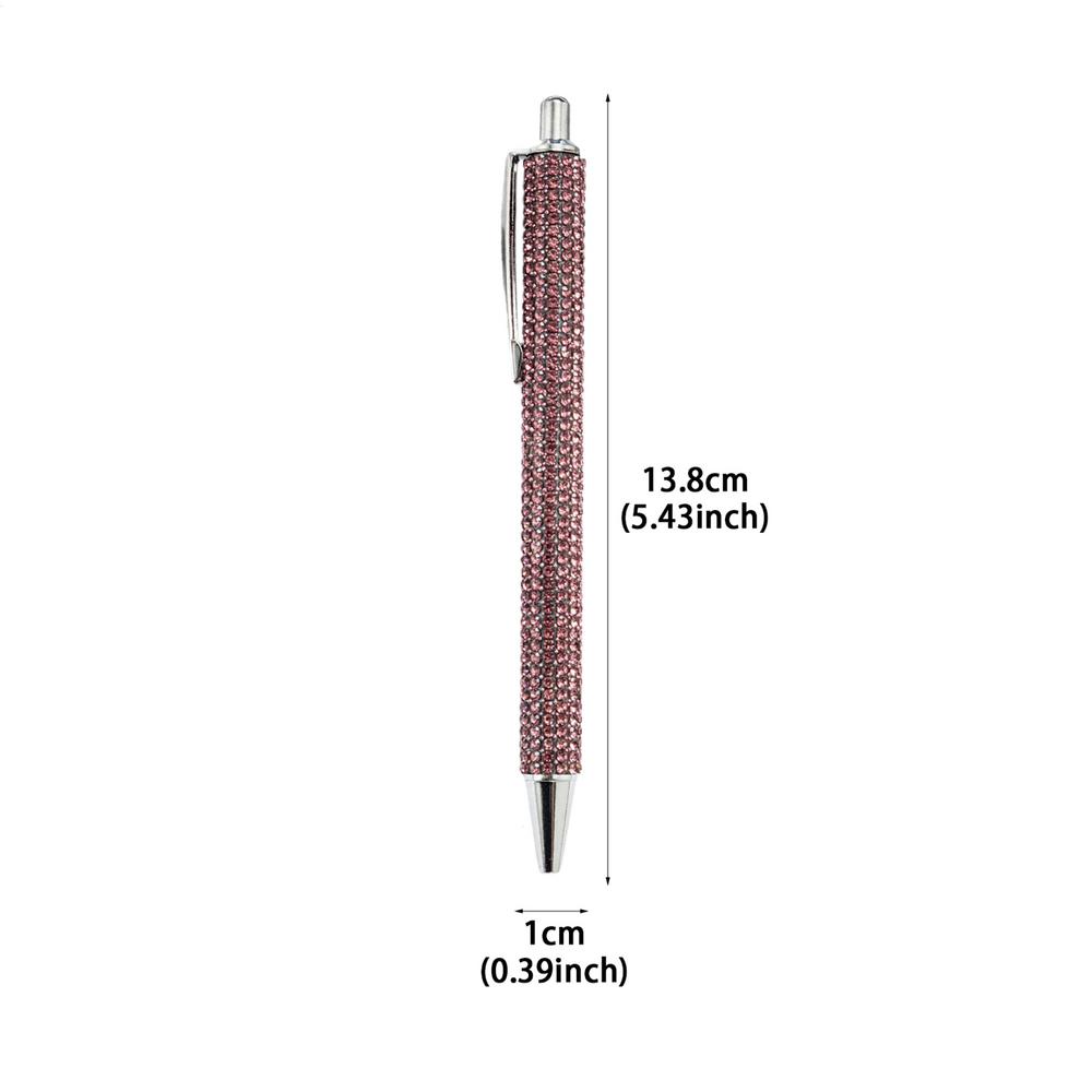 Balpen met parelmoer en strass steentjes, intrekbare inkt, luxe strass steentjes pen, schattige roségouden metalen schrijfwaren: Leisteen