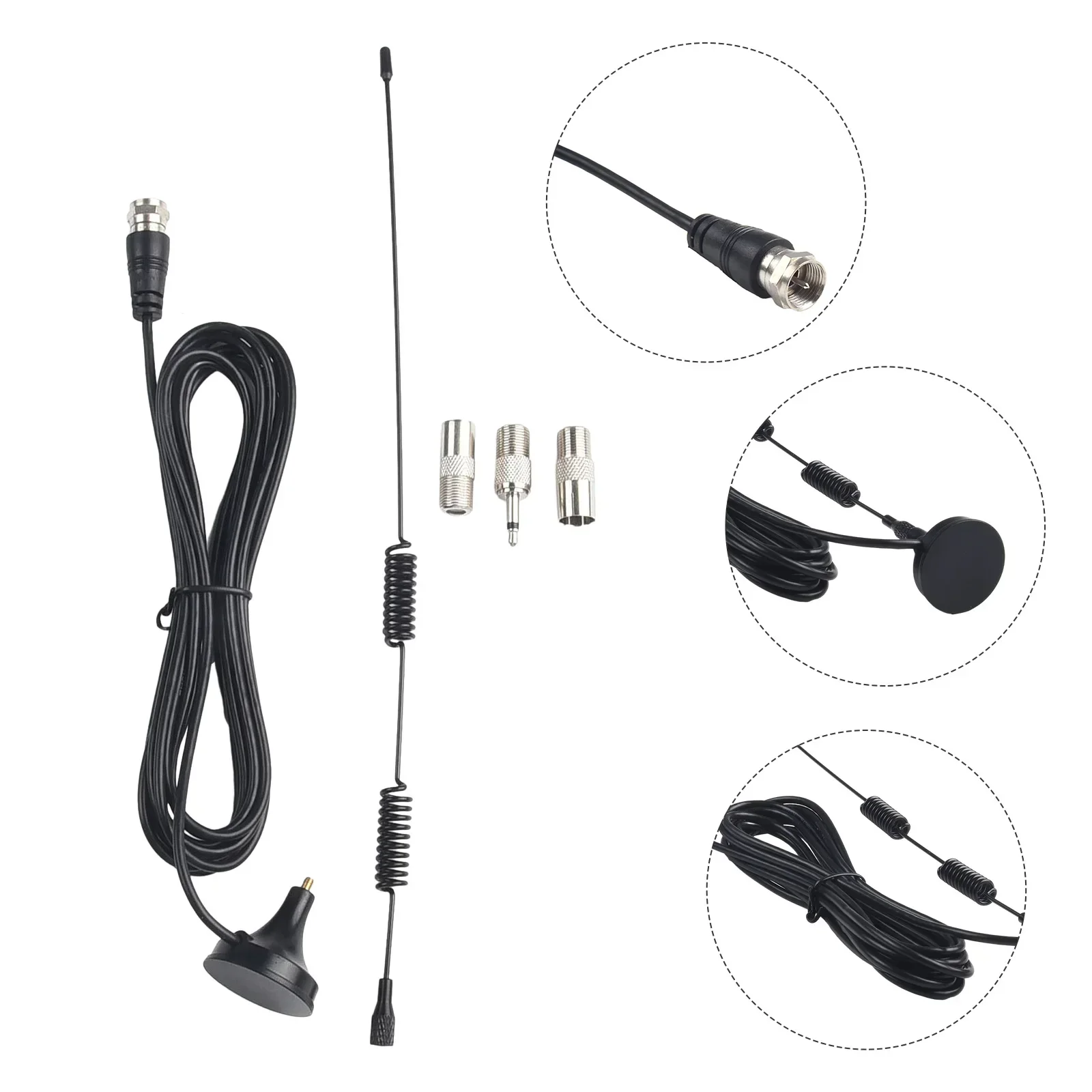Verbeter de stereo-ontvangst met DAB FM-antenne voor binnen, magnetische basismontage, compatibel met AV-audio-videosystemen