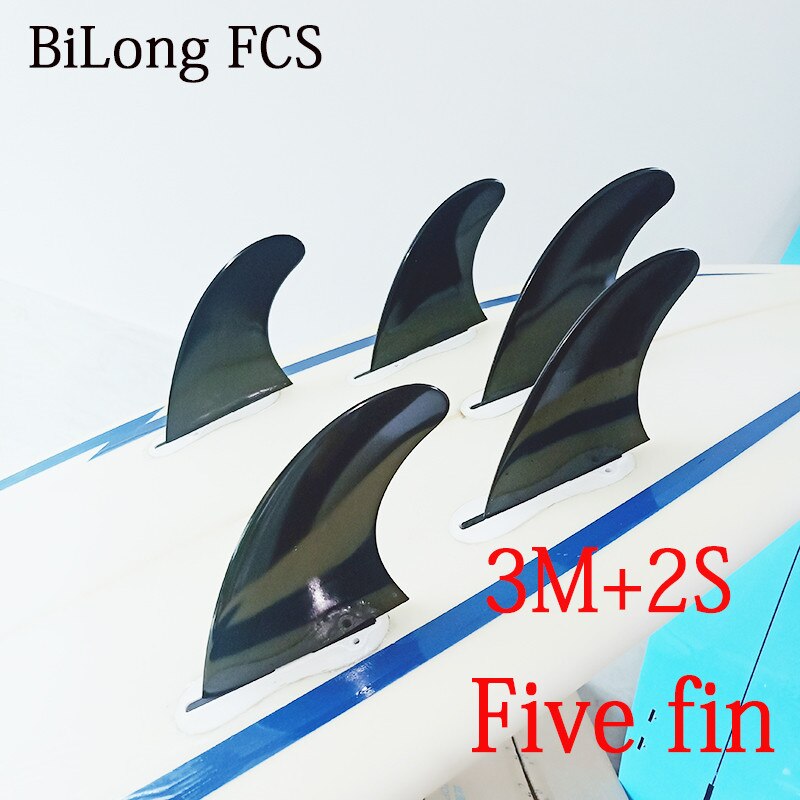 Surfboard Fins Twin Tri Quad Five fin a Set for BiLong FCS II fin box Nylon + fiber surf Fin Quilhas Five fins