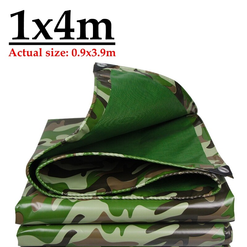 0.4mm Camouflage PVC Waterproof Tarpaulin Grade Rainproof Tarp Garden Plant Balcony Cover Anti-flaming Cloth Forest Fire-proof: 1x4m