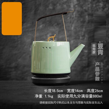 220V 880 Ml 1000 W Automatische Waterkoker Keramische 24 Uur Isolatie Kokend Water Theepot Anti-Droog 304 rvs: H