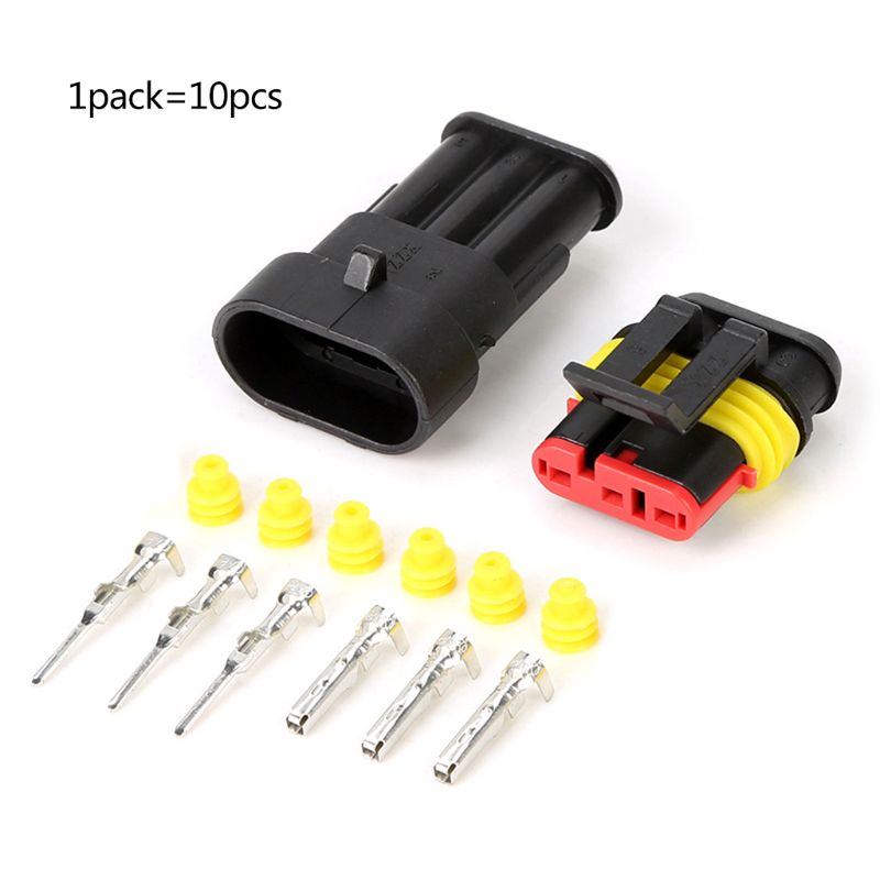 10 Set Car Waterproof Electrical Terminal Wire Connector Plug for Motorcycle Scooter Auto Truck