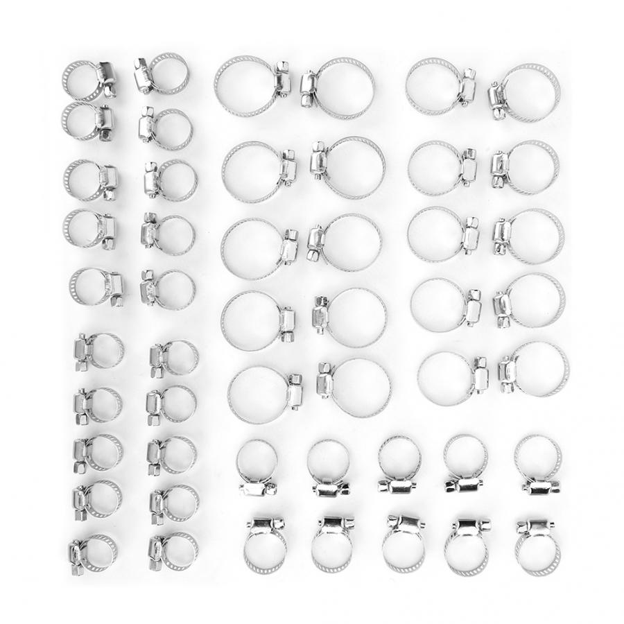 50 Uds Multi tamaño 8mm-29mm Abrazadera de aro de acero inoxidable, automoción pipas Clip de fijación accesorio respetuoso con el medio ambiente y reutilizable