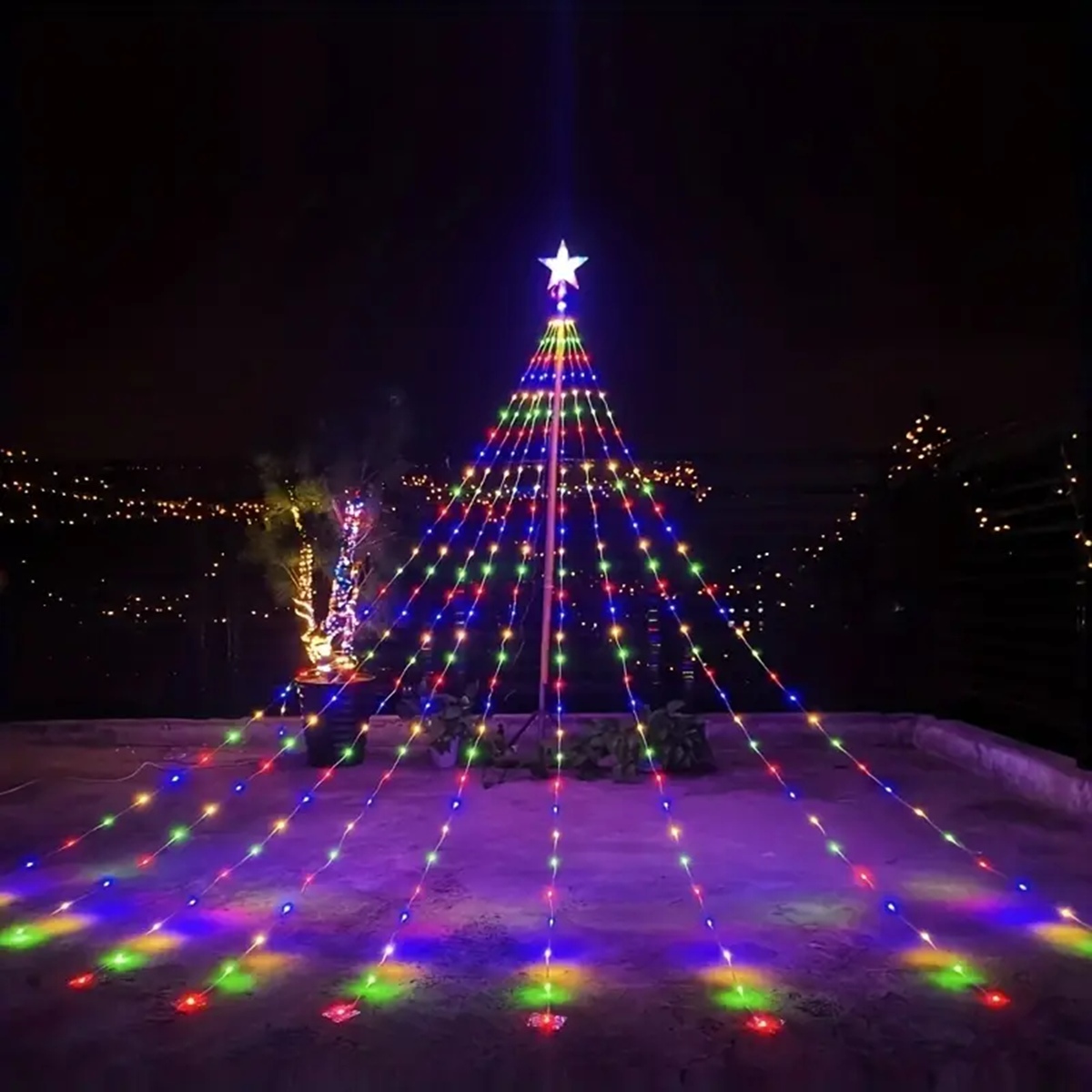 1PC 198 LED Stern Wasserfall Lichter mit 8 Modi USB angetrieben & Fernbedienung Camping Licht drinnen draussen Weihnachten Lichterketten