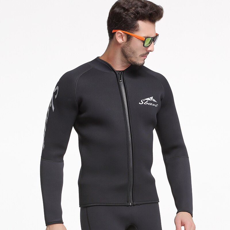 Mannen Wetsuit Jassen 3Mm Neopreen Lange Mouwen Jumpsuit Scuba Dive Nat Pak Top Winter Zwemmen Warm Surf Upstream: Xl