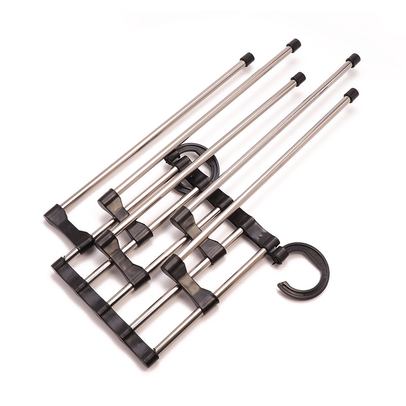 5 in 1 Rvs Multifunctionele Retractable Broek Rack Broek Hanger
