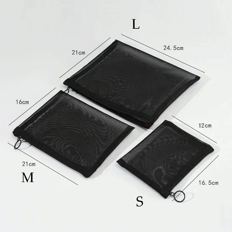 1pc Frauen Reisen Kosmetik Tasche transparent Gittergewebe machen-hoch fallen Organizer Lagerung Beutel lässig Reißverschluss machen-hoch Kulturbeutel Waschen Taschen: L / Himmel Blau