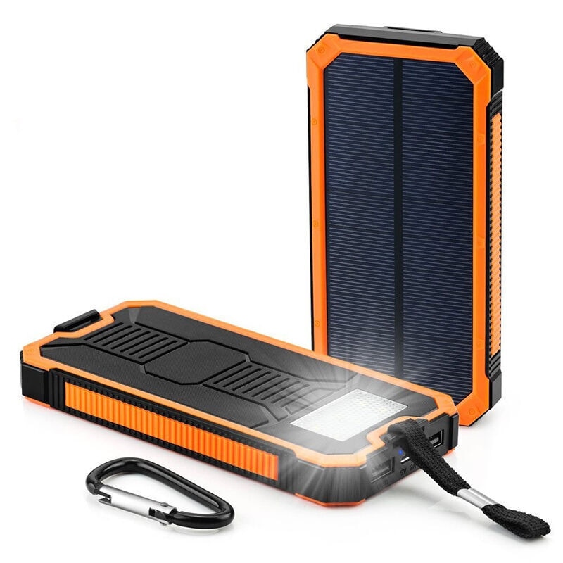 Solar Power Bank 20000mAh For iPhone 11 Xiaomi Powerbank with Camping Lamp Mobile Phone Charger Dual USB Ports External CD25