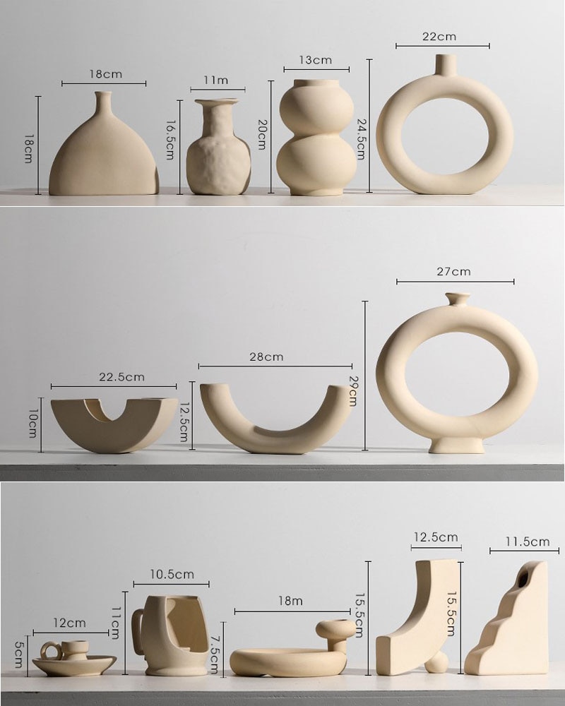 Vase nordique en céramique, décoration de salle, bougeoir, Pot de fleur, décoration de bureau, Art,