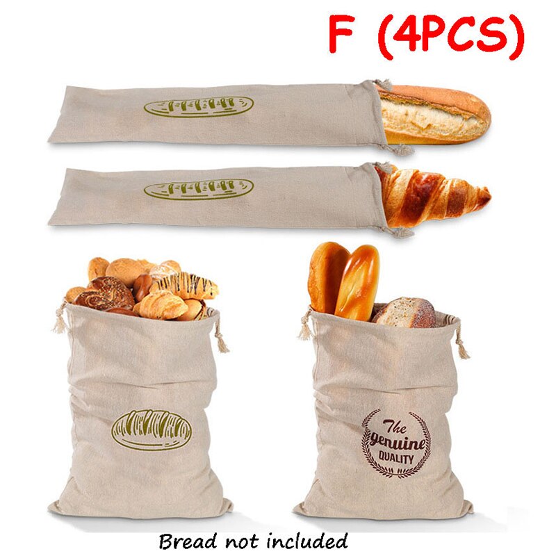 Linnedbrødposer, der kan genanvendes løbebånd til loaf baguette brødopbevaringspose: F