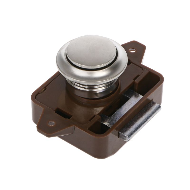 1x Camper Push Knop Vangst Lock Kastdeur Camper Kast Caravan Klink Knop Bruin Auto Accessoires