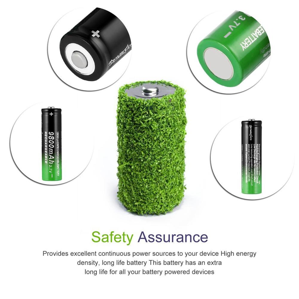 3.7V 18650 9800mAh Li-ion battery Rechargeable Lithium Batteries for flashlight headlamp electronic toy