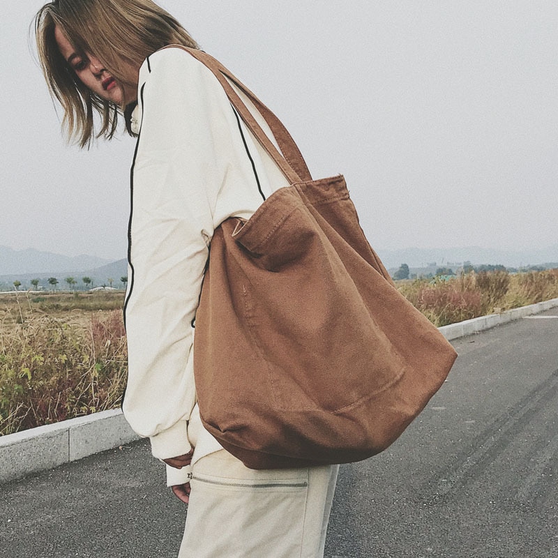 Women Canvas Shoulder Shopper Bag Cotton Cloth Large Capacity Students Female Handbags Eco Fabric Tote Shopping Bags