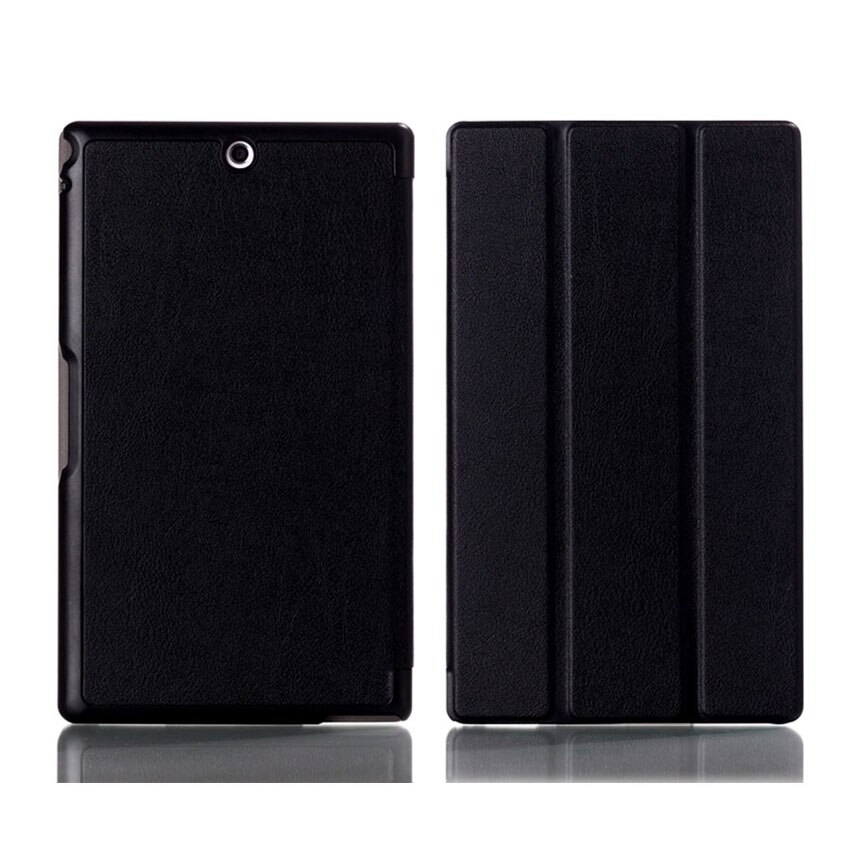 PU Leather Tablet Case for Sony Xperia Z3 8" - Shockproof, Anti-Dust Cover + Screen Protector + Stylus: Black