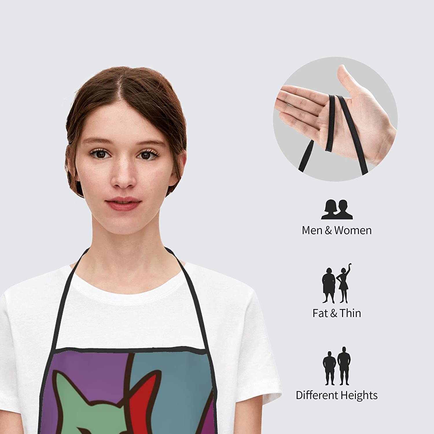 Cartoon Pizza Vegetables Kitchen Aproncartoon Pizza Vegetables Bib Aprons Chef Aprons Resistant Waiter Apron