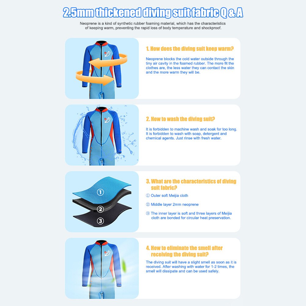 Jongen Warmte Wetsuit 2.5Mm Neopreen Scuba Anti-Uv 50 + Kras Resistan Voor Snorkelen Duiken Zwemmen Surfen