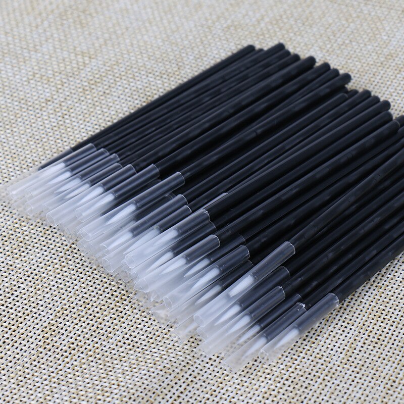 100pcs Disposable Eyeliner Brushes Individual Applicator Superfine Fibre Swab Eye Liner Liquid Wand Eye Liner Brush: white