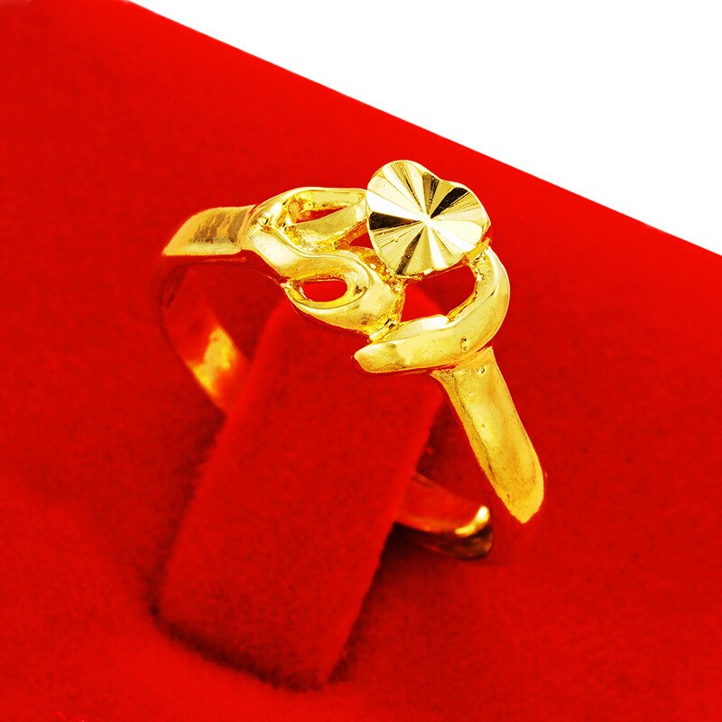 Bagues simples ondulées pour femmes, couleur or 24K, en cuivre pur, bague hypoallergénique, bijoux de mariage, de dames, nouveautés: NT1001Y-2