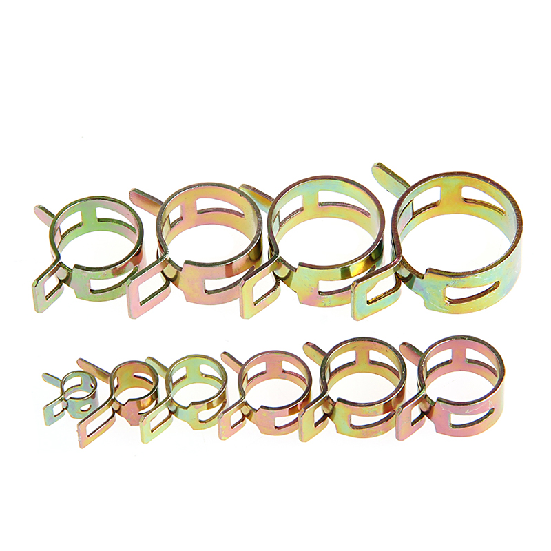 100Pcs 6-22mm Spring Clip Fuel Line Hose Water Pipe Air Tube Clamps Fastener