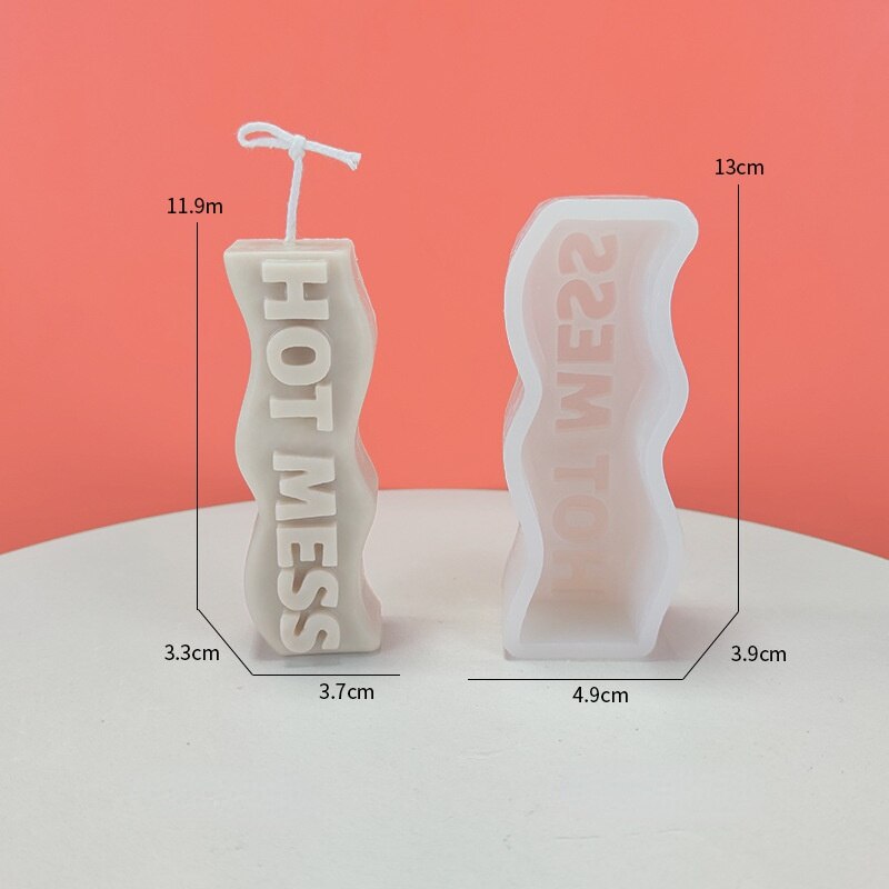 Moules à bougies en Silicone polyvalents, salutations anglaises créatives, pour plâtre, savon, mots anglais, bricolage: HOT MESS