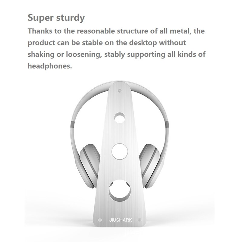 Jiushark headsethouder hoofdtelefoonstandaard aluminium ondersteunende balk eenvoudige desktop gaming headsetbeugel voor thuis, kantoor, slaapkamer