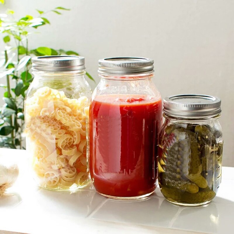 Mason Potten Glazen Pot Met Deksel Inblikken Pot Voor Beitsen Voedsel Opslag Drinken Kruiden Salades Jam Trouwbedankjes Diy Versieren