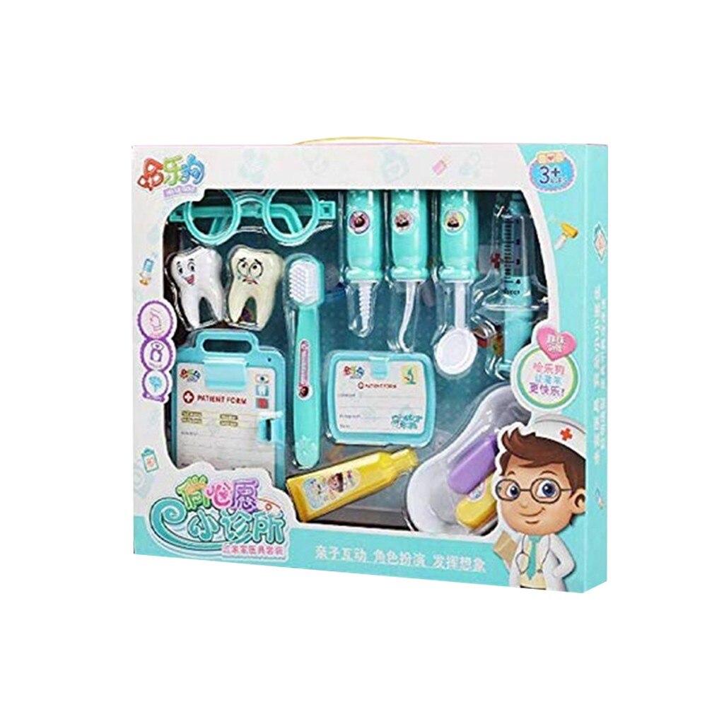 9Pcs Kids Pretend Play Toy Tandarts Controleren Tanden Model Set Tandarts Kit Educatief Rollenspel Simulatie Learing Speelgoed Voor kinderen