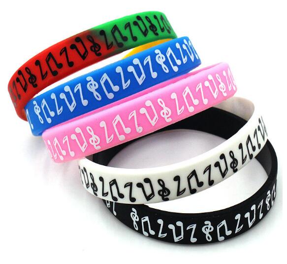 Nuovo 50Pcs nota musicale Braccialetto In Silicone Regalo di Promozione Riempito Braccialetto di Colore Regali Creativi