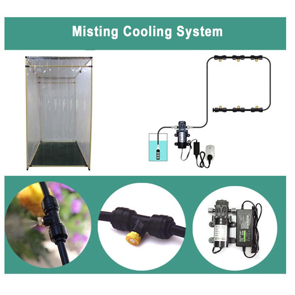 12V Electric Diaphragm Pump 12M Spray Dust Removal System Fog Nozzles Low Pressure Atomization Humidify Cooling Watering Kits