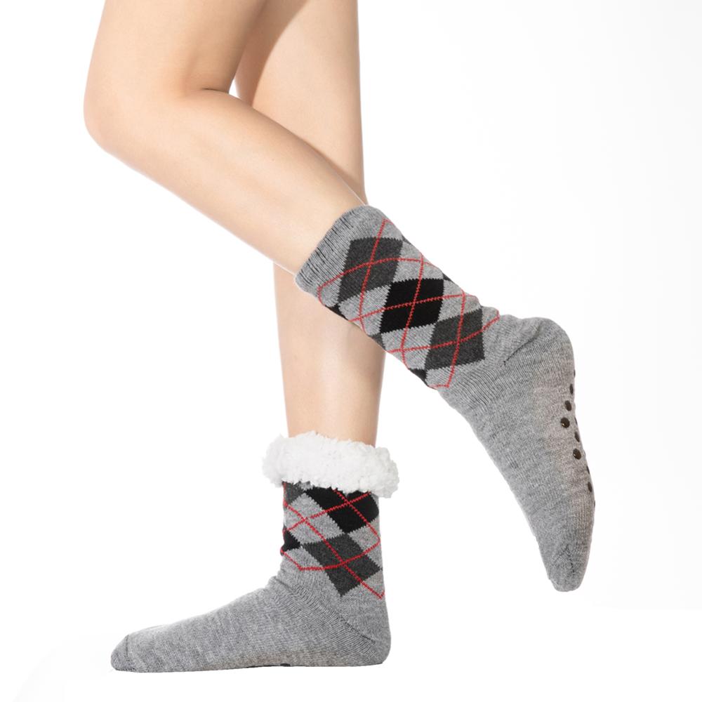 FRALOSHA Nowy4para długi piętro skarpetki męskie domu pantofel męskie zimowe ciepłe rozmyte antypoślizgowe pantofel skarpetki świąteczne