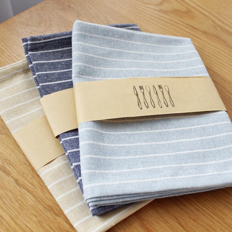 Japanse stijl katoenen linnen polyester placemats vierkante stoffen gestreepte servetten handdoeken eettafel bord mat onderzetters 1pc