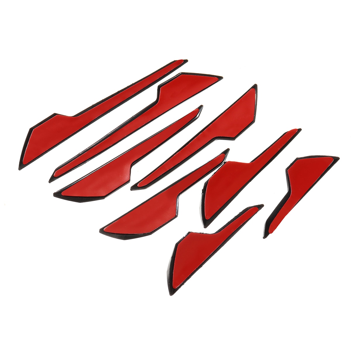 8Pcs Universal Front Bumper Lip Splitter Fins Body Spoiler Canards Refit Trim PVC Carbon Fiber Prevents Scratches Good Toughness