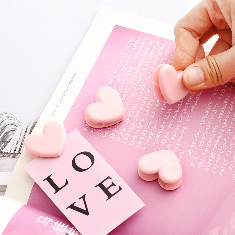 4 stk / parti elsker lyserødt hjerte søde nålestift tommelfingerstifter dekorativt diy værktøj