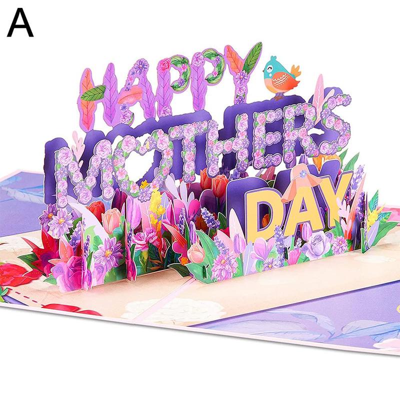 3d Greeting Card For Mother&#39;s Day Flower Pattern Happy Birthday Up Card For Mom K8k6: A
