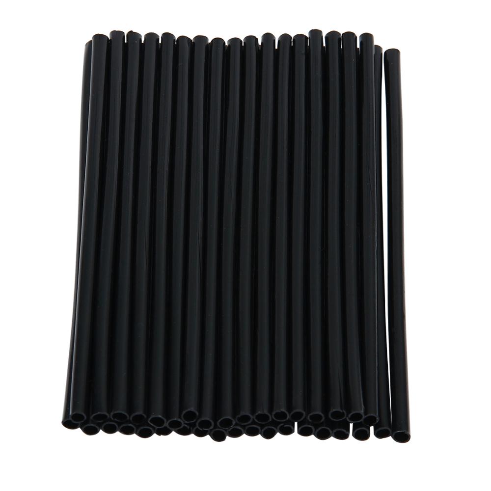 36 pièces/pack moto vélo couverture de roue coloré Motocross jantes peaux parle protecteur vélo garde enveloppes Kit universel décor: Black