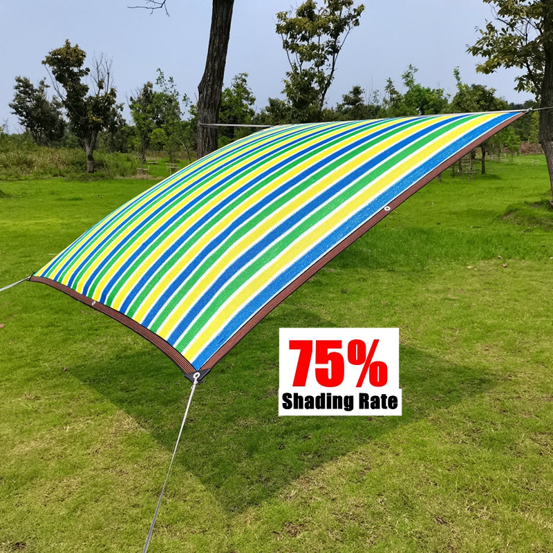 Farbiges Streifen-HDPE-Sonnenschutznetz, Balkon, Dachhimmel, Garten, Sonnenschutz, draussen, Garagen, Segel, Markise, Pflanzen, Abdeckung, Schuppen, Zaun, Netz