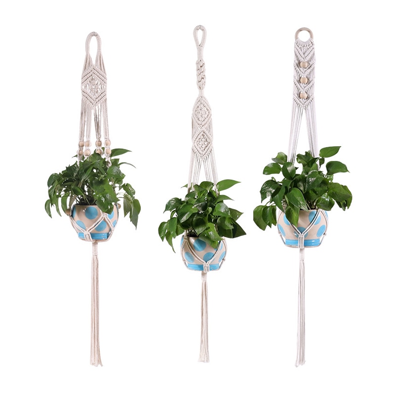 Hanging Baskets 100% cotton Handmade Plant Holder Macrame Plant Hanging Flowerpot Wall Decor handcrafted plant hangers