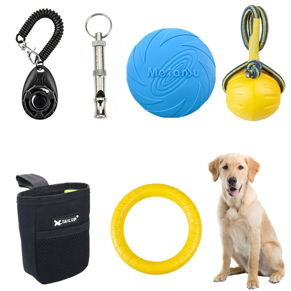 Hond Training Set Huisdier Fluitje Clicker Zak Touw Bal Ring Puller Speelgoed Grote Honden Interactieve Trainingen Apparatuur Accessoires Voor