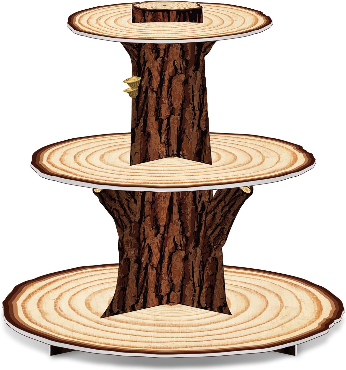 Houten Cupcake Stand Decoratie 3-laags Western Party Cake Houder Woodland Baby Douche Rustieke Houten Cupcake Stand Decor voor: Default Title
