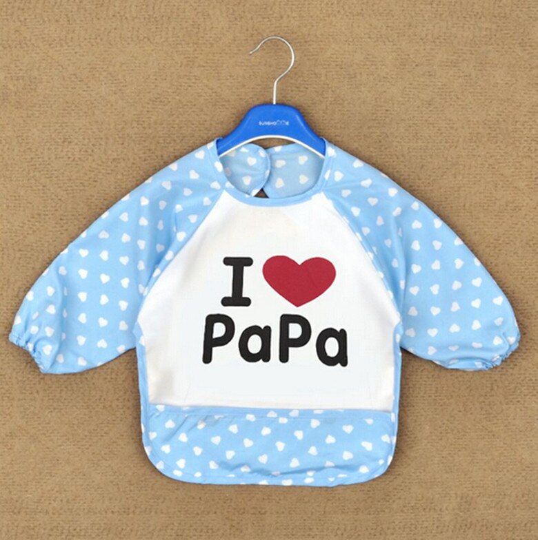 L2Lovely Boys Girls Baby Letter Print Infant Long Sleeve Anti Wear Waterproof Feeding Shirts: 07