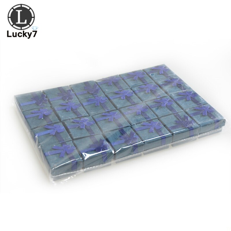 48pcs/lot Jewelry Box, Multi colors Rings Box, Jewelry Packaging Earrings Holder Case 4*4*3CM: Dark Blue