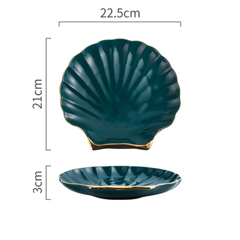 Light luxury Phnom Penh ceramic plate shell plate net celebrity restaurant ceramic tableware Nordic set plate cooking p: B