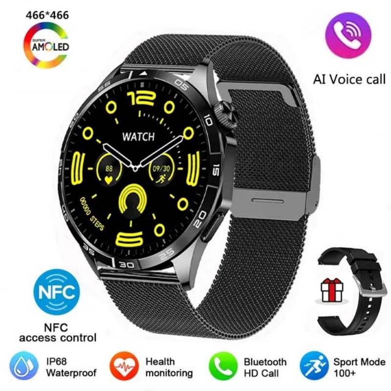 2024 nowy męnarty Smartwatch Bluetooth dzwoni 1. 43-calowy 466*466 AMOLED ekran HD bezprzewodowe ładowanie IP68 wodoodporny damski Smartwatch: Różowy