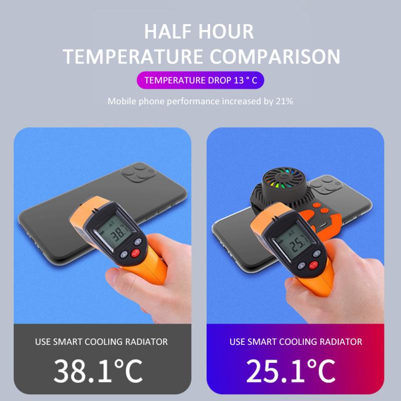 Radiateur Portable pour Smartphone | Radiateur de refroidissement, ventilateur trois niveaux, radiateur Portable pour Smartphone de 4 à 6.5 pouces