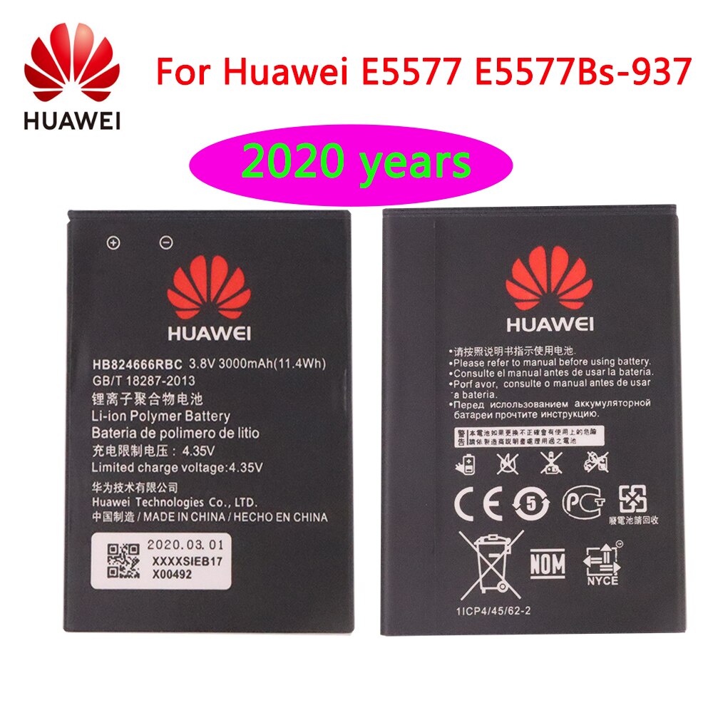 years oriainal Battery HB824666RBC For Huawei E5577 E5577Bs-937 Replacement Batteria Real Capacity Phone 3000mAh Battery