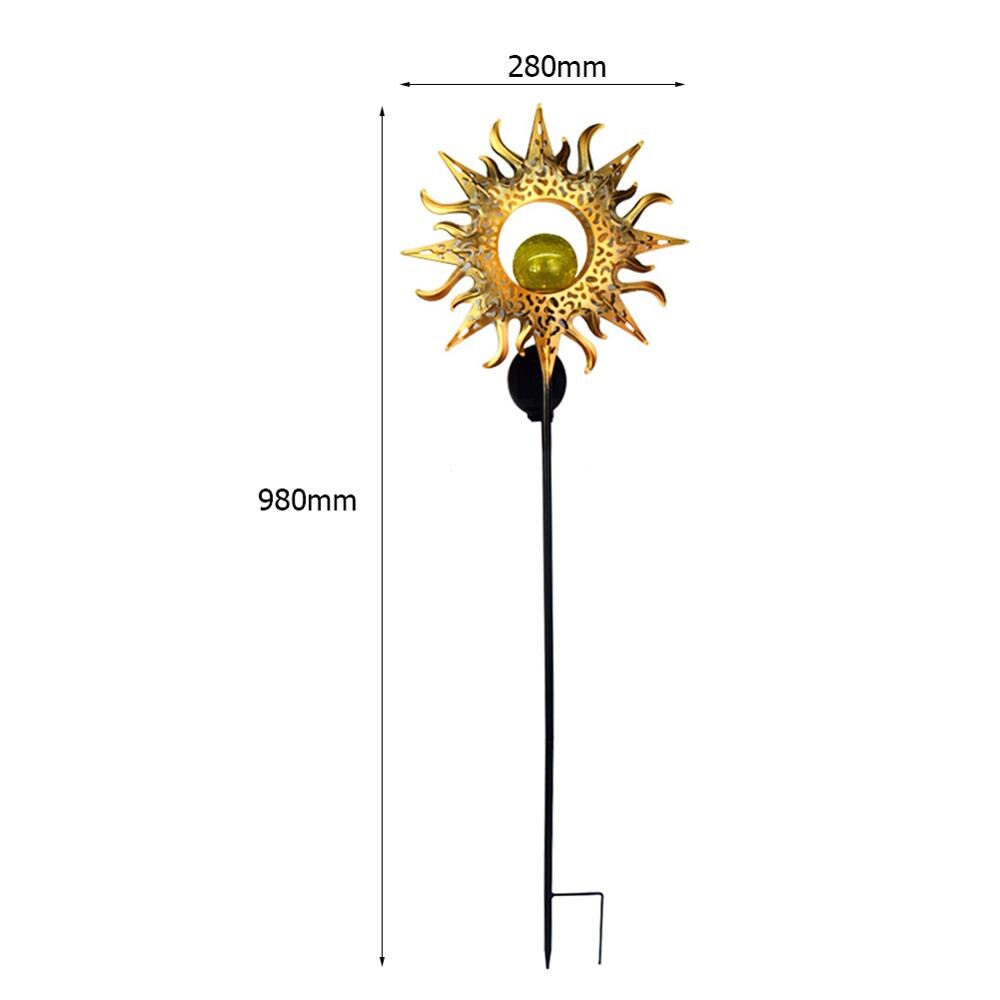 Solar Led Vlam Licht Waterdicht Retro Ijzer Tuin Gazon Lamp Outdoor Tuin Landschap Decor Verlichting Zon Maan Vlam: 06