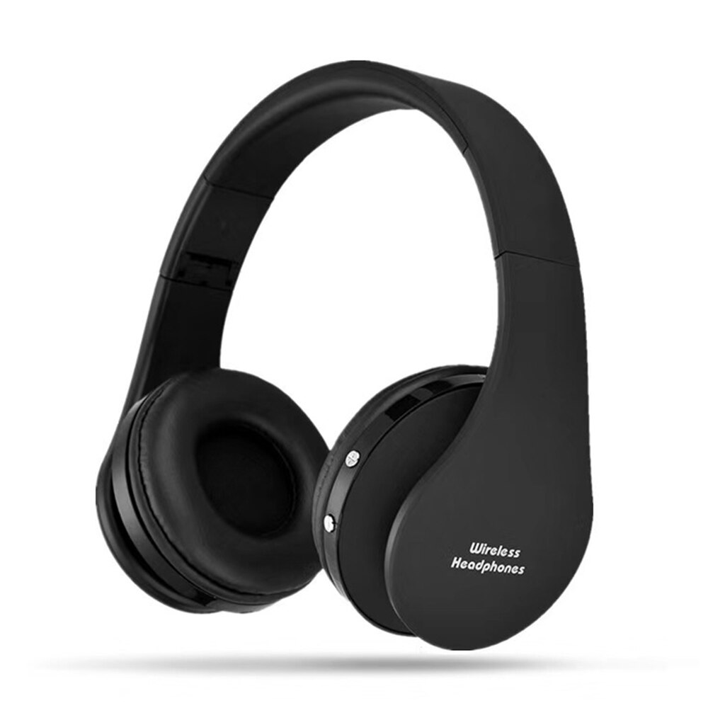 Écouteurs Bluetooth sans fil avec Microphone, oreillettes de jeu pliables, stéréo, pour enfants,: Black