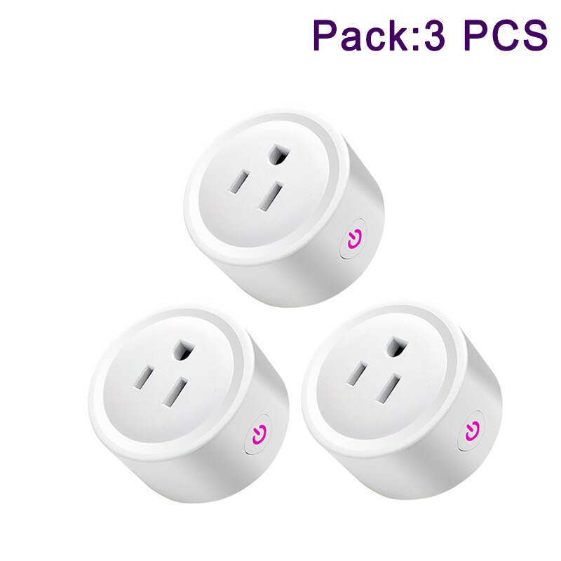 US standard WIFI smart plug smart life APP wireless remote control compatible with Alexa smart voice control AC110V 240V plug: 3 PCS