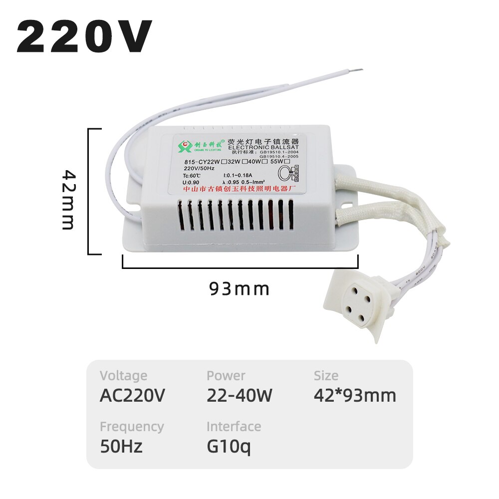 Ac220v g10q elektroniske forkoblinger  t5 ringformet lysrør likeretter for 22w 32w 40w universal sirkulært rør taklys